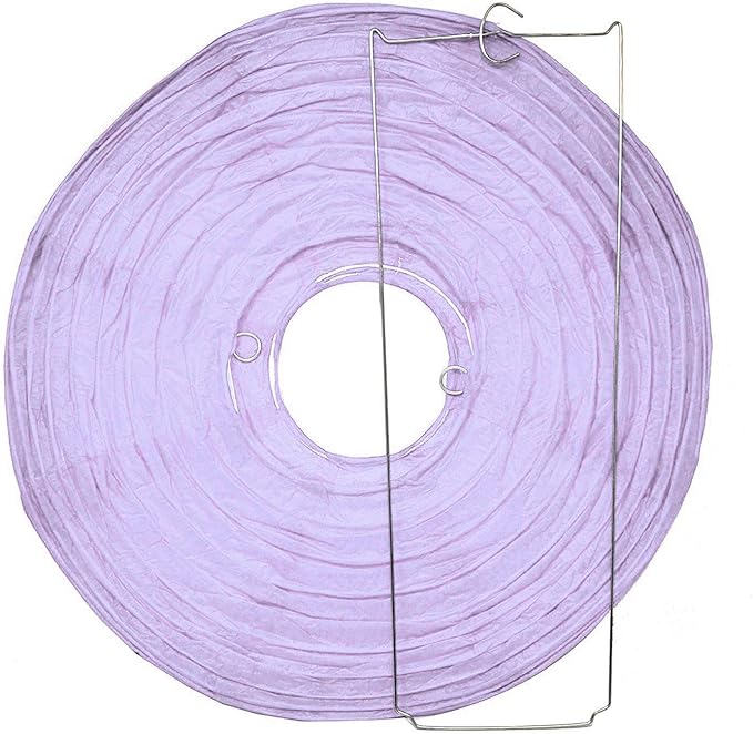 Mudra Crafts Lavender Paper Lanterns Wedding Party Decorations - 12 in 10 Round Hanging Ceiling Lanterns, 10 Pack, Decorative Lamp Shades