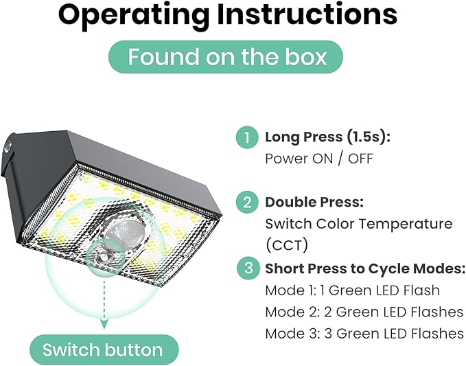 Solar Wall Lights Outdoor, 3000K 4000K Solar Fence Lights with Motion Sensor, 3 Modes,1000LM Dimmable Fence Light Solar Powered for Outside Yard Deck Step, 2pcs
