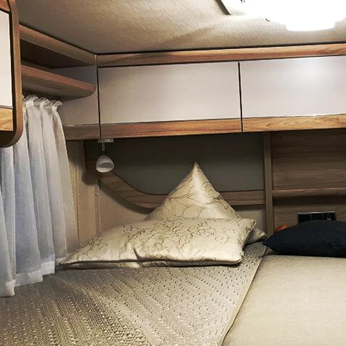 THALASSA 12V Boat Interior Reading Light USB Port, 3W DC RV Warm White, Built-in Dimmer Touch Button for Blue Decor Lights. Surface Mount on Trailer, Van, Truck, Car, Camper, Motorhome, Caravan