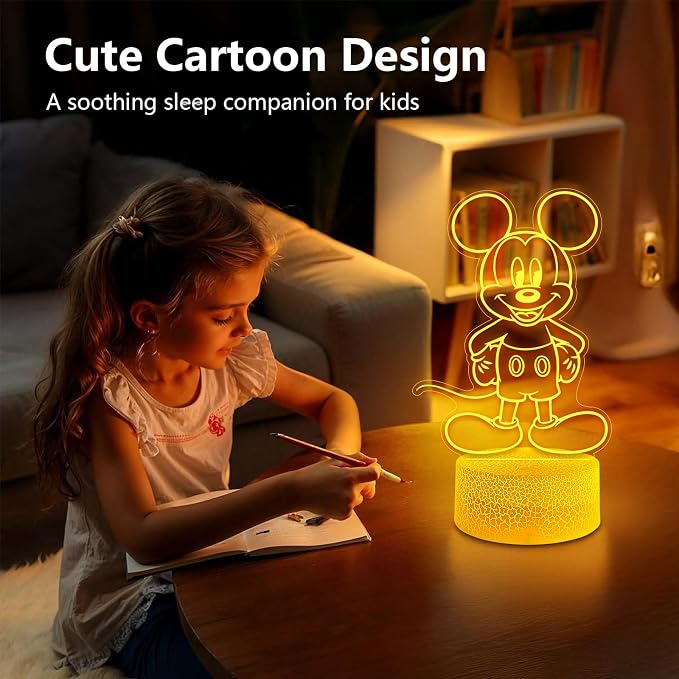 Cute Night Light for Kids - Anime Charater Decor Lamp with 16 Colors Change, Remote, Dim Control, 3D Illusion LED Night Lights for Kids Gifts Party Birthday Decoration