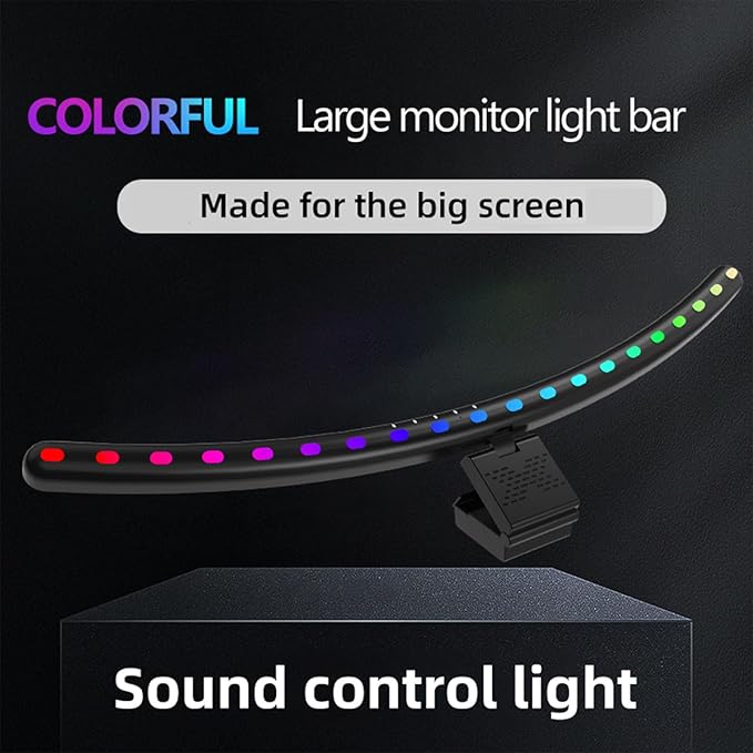 Diyeeni Curved Monitor Light Bar with Touch Control, 3 Color Temperatures (3200k, 4500k, 6900k), Dimmable RGB, Timing Function for Gaming and Office