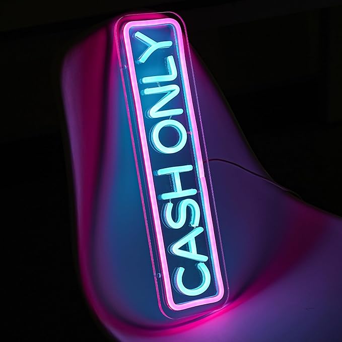 Cash Only Neon Sign For Business Letter Neon Light Signs For Wall Decor LED Neon Lights USB Power For Hotel Pub Cafe Recreation Room