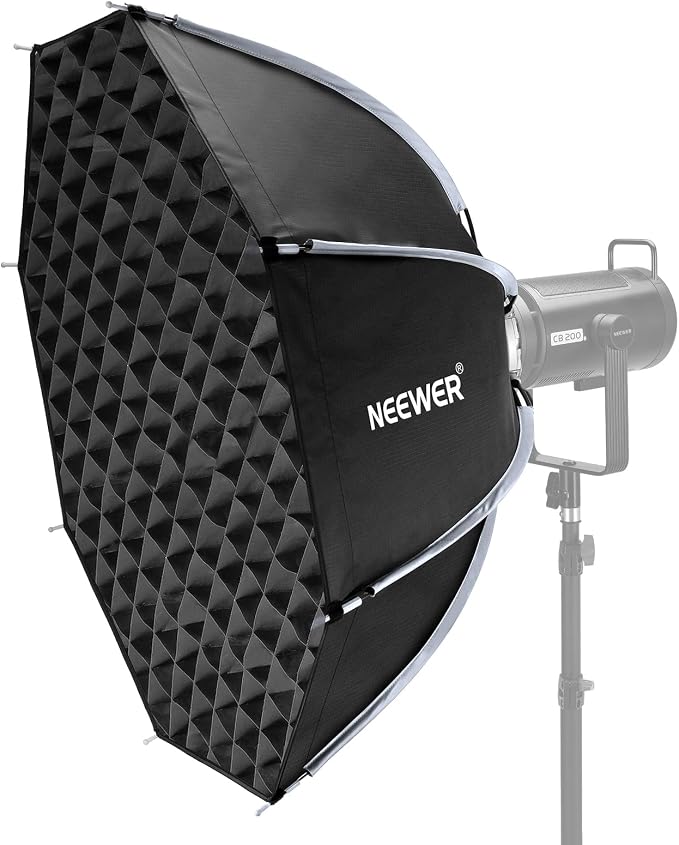NEEWER 35"/90cm Octagonal Softbox, Quick Release Bowens Mount Nylon Soft Box with Honeycomb Grid Light Diffusers Bag for RGB CB60 CB60B CB200B MS60B MS60C MS150B S101-300W/400W Pro Vision 4 Q4, NS35P | Soft Box, Honeycomb, Grid, Light Diffusers, Bag, f...