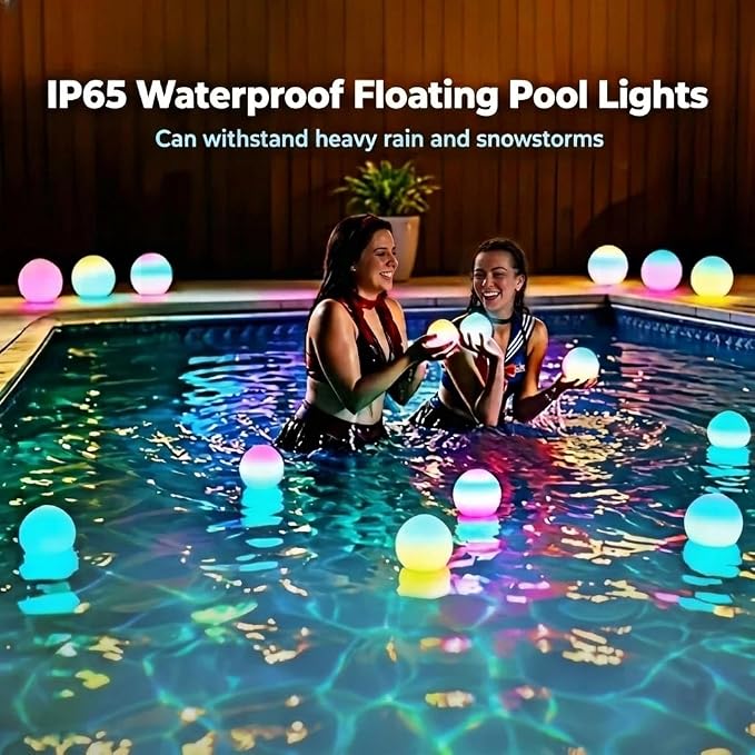 LOFTEK 3-inch Smart Sphere Night Light, Rechargeable LED Ball Lights, 16 RGB Color Change Mood Lighting, Waterproof Ambient Light for Home Bedroom Patio Pool Bathtub Decorative Lighting, 2 Pack