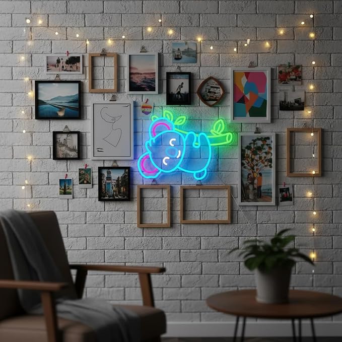Koala Neon Sign Dimmable LED Animal Neon Sign for Kids Room Wall Decor | Cute Koala Design Creates a Cozy Atmosphere for Nursery Baby Room Playroom Bedroom Office Animal Theme Decorations Gift Ideas