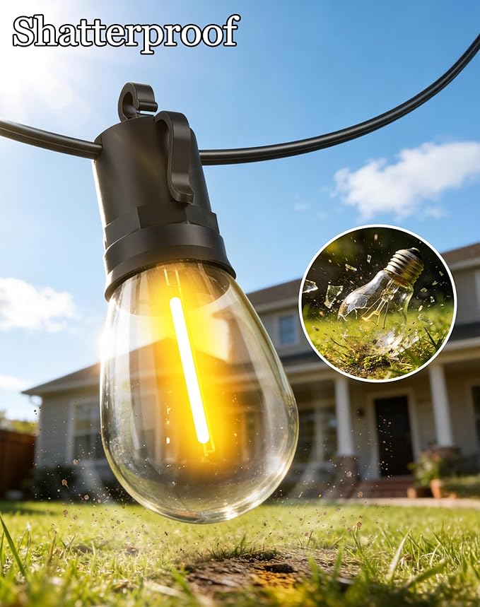 148ft-Solar-Powered-Lights-Outdoor-Waterproof-String Lights-Outside-Patio-Yard-Garden-Fence-Backyard-Deck-Porch-Balcony-Patios-Camping-Battery-Operated-LED-Fairy-Strip-Lighting-Hanging-Edison-Bulbs