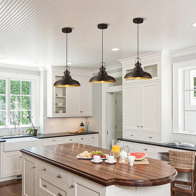 Oil Rubbed Bronze Pendant Light Modern Pendant Lights for Kitchen Island Hanging Lighting Fixture Over Sink for Dinning Room Bedroom Hallway,2 Packs
