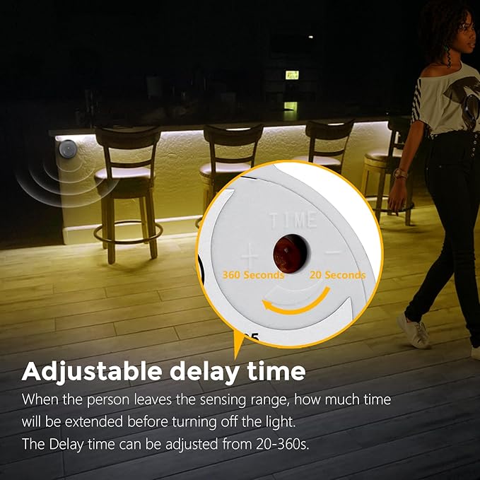 3.3FT/1M Motion Activated COB LED Strip Light 5V USB Motion Sensor Neon LED Rope Light Indoor Under Bed Lights 3500k Warm White LED Under Closet Lights for Stairs, Under Bed, Closet, Cabinet