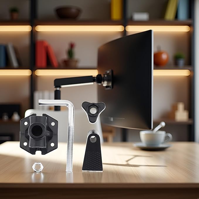 1Pc Black Bracket Clamp Accessories Holder Fit for Mic Clamps Fixed Metal Desk Lamp Clip Fittings Screw Camera Flash Mount Clamp Bracket Monitor Magic Socket Arm Clamp Desk Lamps