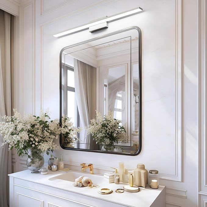 Ralbay Brushed Nickel Vanity Light for Bathroom Metal Acrylic Modern LED Bathroom Light Fixtures Brushed Nickel 40inch