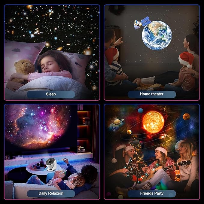 Galaxy Projector for Bedroom, Upgraded HD Star Projector Lens, 13 in 1 Planetarium Star Projector with Solar System & Constellation - 360° Rotating with Timer, Adjustable Knob, Kids Adults Room Decor