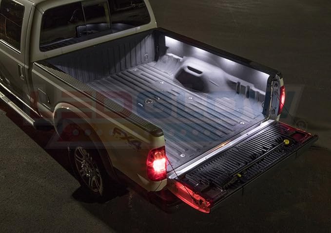 LEDGlow 8pc White Truck Bed Cargo LED Lighting Kit - Universal - Durable, Waterproof Pod Lights Mount Under The Bed Rails - Includes On/Off Toggle Power Switch