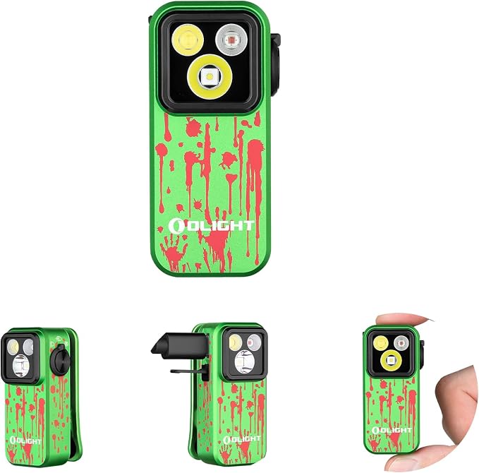 OLIGHT Oclip Pro Rechargeable EDC Clip-on Flashlight, Zombie Green | Red Light, 500 Lumens Floodlight, Spotlight, Pocket-Sized, USB-C Charging, Magnetic, for Work, Signaling, Outdoor or Home Use