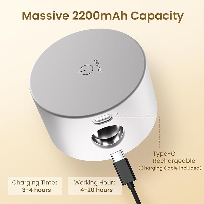 Wall Mounted Lamp, Rechargeable Battery Operated Wall Lights, White-2 Pack | Rechargeble Renter Friendly, 3 Color Temperatures & 3 Brightness Levels 360°Rotate Magnetic Ball, Sconces for Reading Bedroom