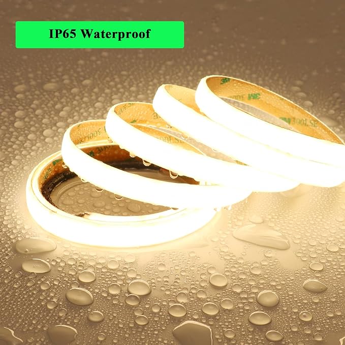 JOYLIT PRO+ 24V LED Strip Diffused 2 Rows 16.4FT 3000K 601LM/FT Waterproof | CE UL, CRI 92+, 560LEDs/m Warm White, 12MM, Dotless, Dimmable, Self-Adhesive, for Kitchen Cabinet,Cove(Lights Only)