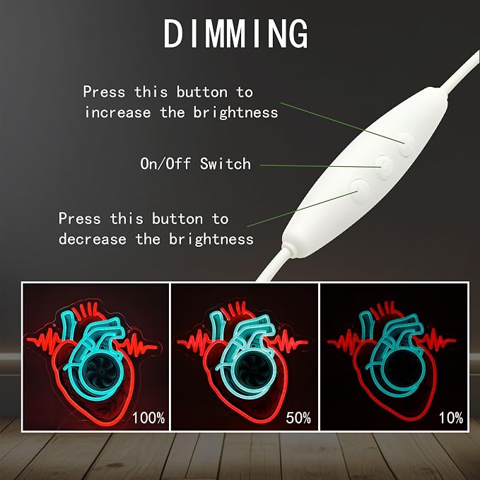 human heart Neon Sign USB Turbo LED Light for Bedroom Garage Party Decor | Brighten your space with a modern Heart Neon Sign, designed to create a warm and stylish atmosphere for bedrooms, garages, gaming rooms and party décor.