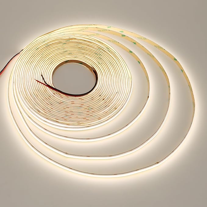 JOYLIT COB LED Strip 24V 32.8FT 4000K Dimmable for Cabinets, Closets | CRI 90+, 120° Narrow Beam, 384 LEDs/m Natural White, Dot-less No Dark Spot, Cuttable , Easy Peel & Stick ( Strip Only )