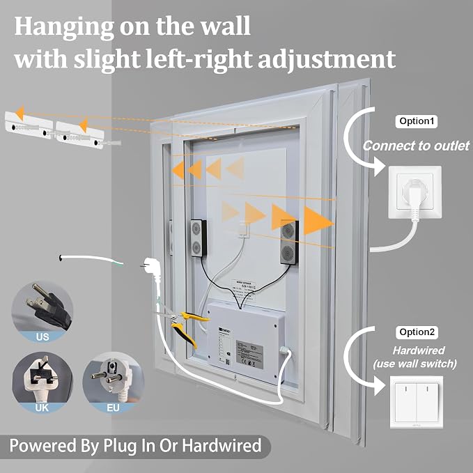 24"x32" LED Bathroom Mirror with Lights,Bluetooth Dual Speaker | Anti-Fog,3 Color Temperature,Dimmable Brightness,Memory Function,Waterproof,Wall Mount Design,Tempered Glass