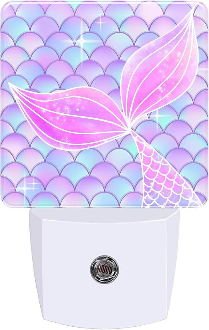 Night Lights Plug into Wall, Mermaid Night Light with Dusk to Dawn Smart Sensor for Bedroom Bathroom Hallway Kitchen, Led Nightlights for Boys Girls Women Men