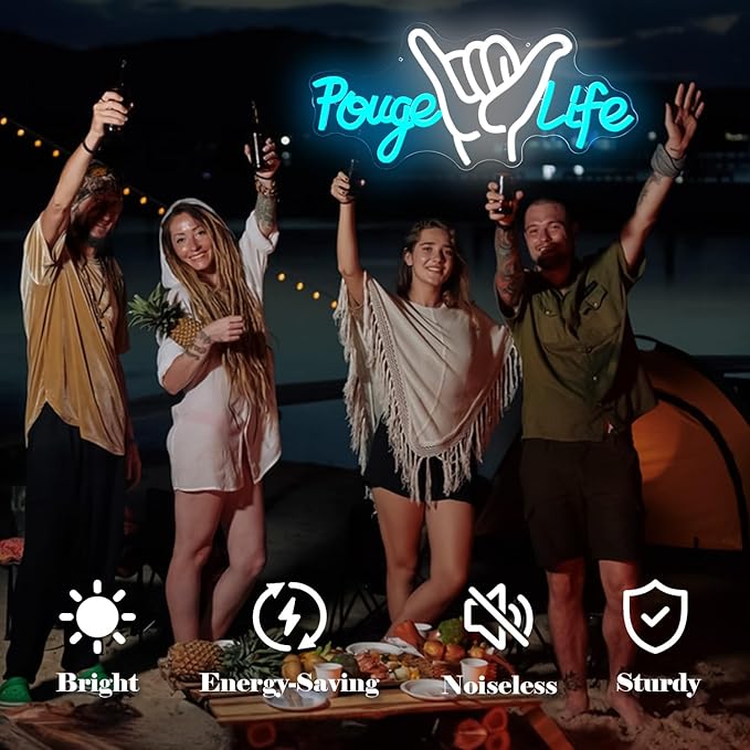Pogue Life Neon Sign Out Banks Neon Lights for Bedroom Dimmable US Teen Tv Show Neon Lights Pogue Led Wall Decor for Kids Teen Adults Gifts