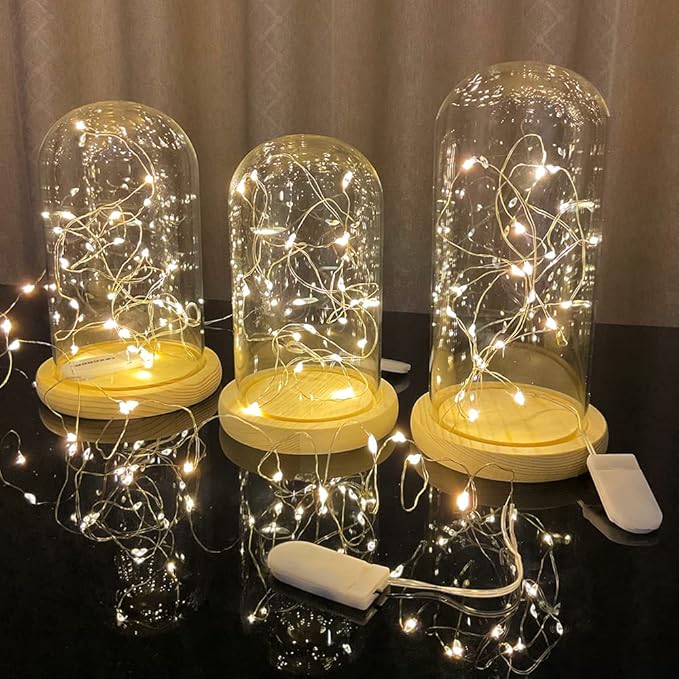 Etinga 10 Pack Fairy Lights Battery Operated String Lights, 10 LED on 3.3ft Silvery Copper Wire，for Flowers Gift Box Wedding Party Christmas Decoration (Warm White, 10 Pack)