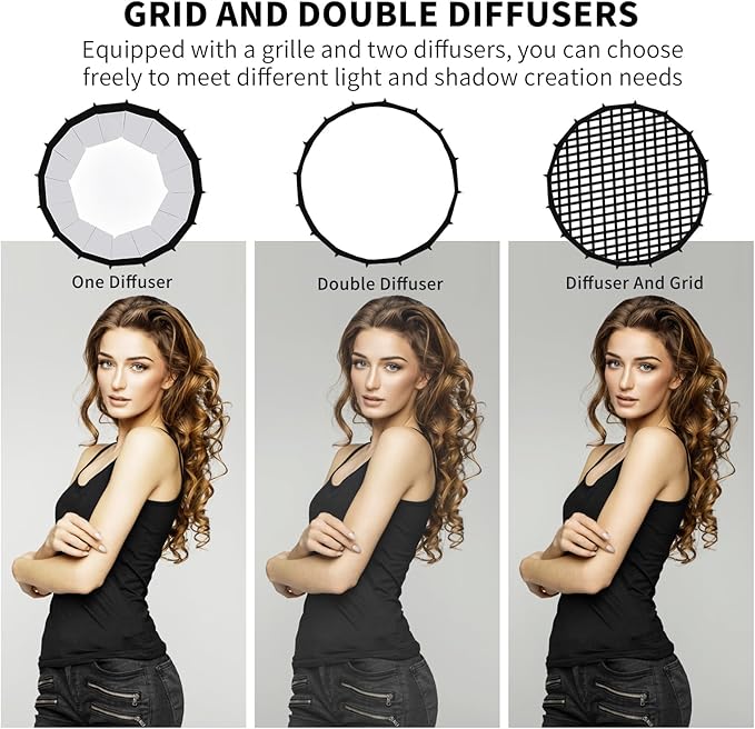 21in/55cm 60W Handheld LED Softbox Light with Rechargeable Battery/Grid/Light Stand, Dimmable Color Temperature for Studio Outdoor Portrait Products Photography Live Streaming Video Recording