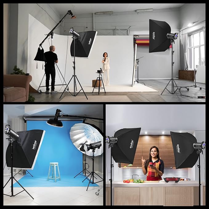 Godox SK400II-V 400Ws Photo Studio Strobe Flash Monolight Light with Bowens Mount & 10W LED Modeling Lamp for Studio, Shooting, Location and Portrait Photography (SK400II Upgraded Version 110 to 120V)