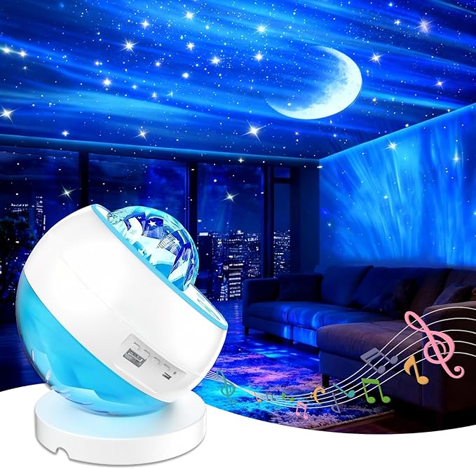 Northern Lights Projector,Star Projector for Bedroom,3 HD Projection Lenses Galaxy Projector,Bluetooth Speaker Star Projector,Moon Projector,Aurora Light Projector,Room Decor,Lights for Bedroom