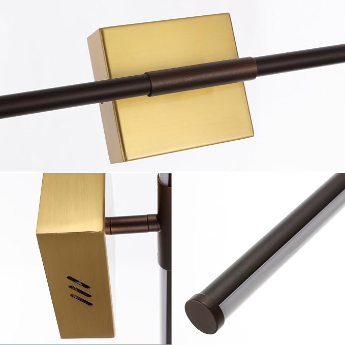 JONATHAN Y Makena 28" 1-Light LED Wall Sconce, Oil Rubbed Bronze/Brass Gold | Dimmable, Modern, Integrated 12W, Hardwired, Sleek Metal, Ambient, Bathroom Mirror, Bedroom, Hallway, Vanity Mount