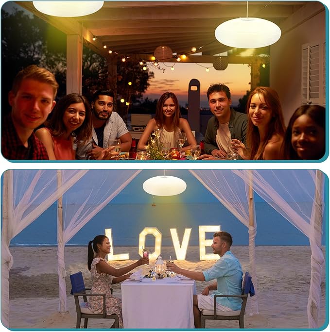 2 Sets Jumbo Paper Lanterns with Lamp Cord Cable White Hanging Paper Lanterns Chinese Japanese Pendant Hanging Lamp for Birthday Wedding Bridal Anniversary Party Decoration (Oval,22 Inch)