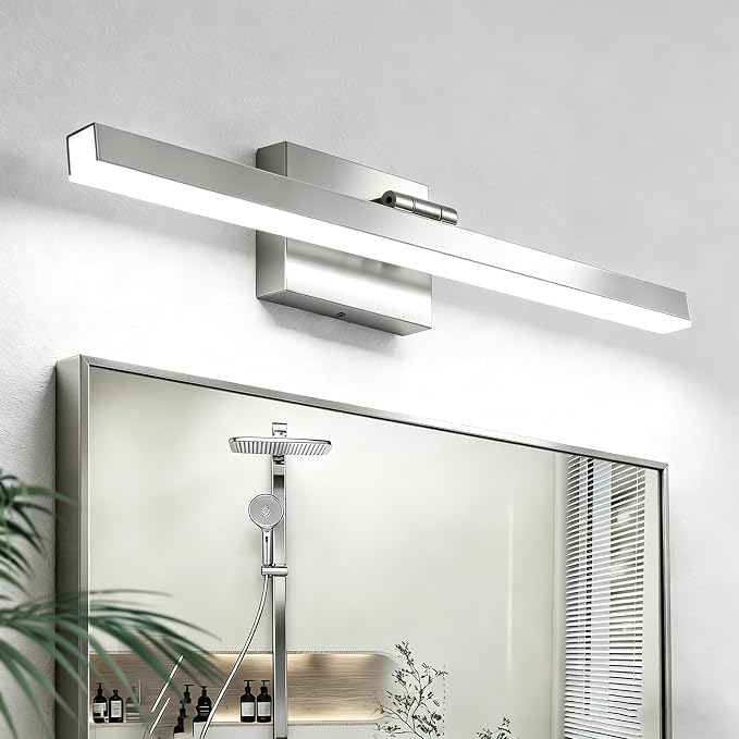 IZORRO Modern Bathroom Vanity Light 24 inch, Rotatable, 16W Dimmable Led Bathroom Light Fixture Over Mirror, Chrome Vanity Light Bar (Cool White 6000K)