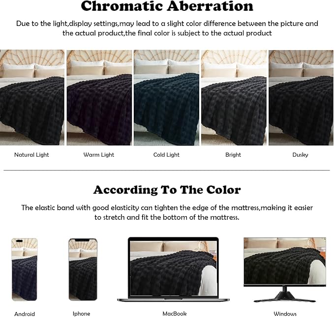 NEWCOSPLAY Throw Blanket for Couch Black Super Soft Flannel Fleece 3D Bubble Lightweight Bed Blanket All Season Use (Black, Throw(50"x60"))