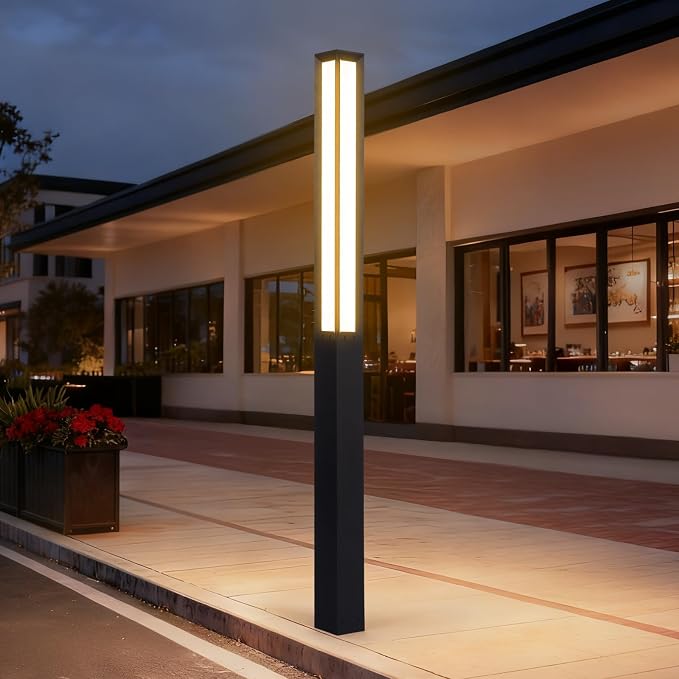 MVBT 92" Landscape Path Lights, IP65 Waterproof Tall Pathway Lights Wired | 3000K Outdoor Modern Landscape LED Bollard Driveway Lighting, High Voltage Floor Lamp for Walkway Lawn Patio Yard Garden