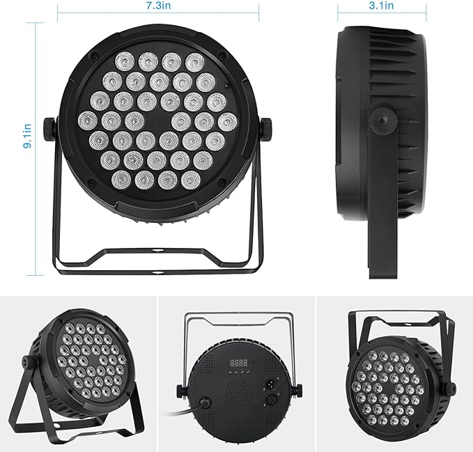 36LEDs RGB Stage Par Lights - OPPSK 36W Sound Activated Multi Modes - Remote DMX Control - Easy Setup - Uplights for Events DJ Music Dance Party Wedding Church Bar Club Stage Lighting (4Pack)