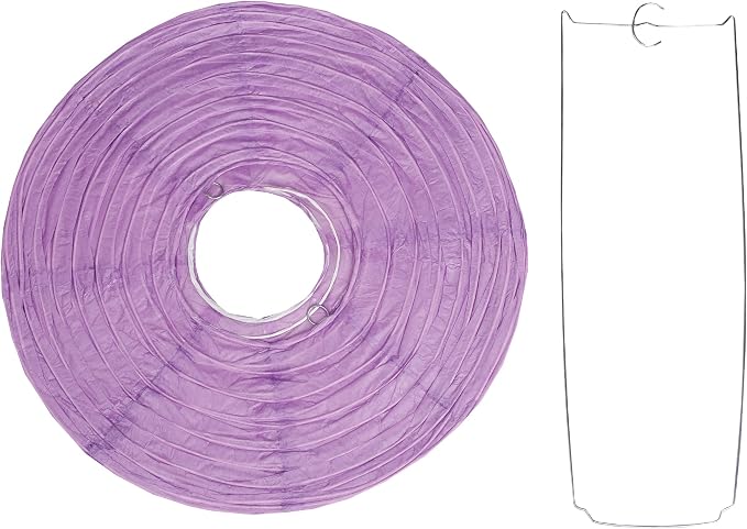 Pack Of 6 Round Paper Lanterns Lamp Wedding Birthday Party Decoration (Lilac, 6"/15CM)