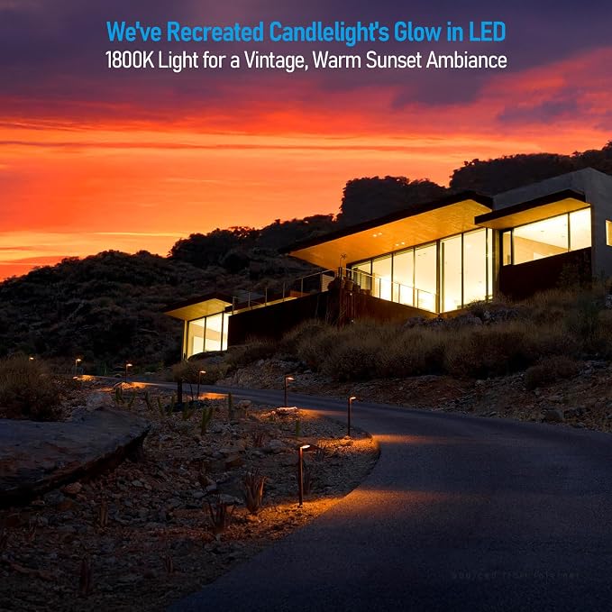 LEONLITE 12-Pack 5CCT Anti-Glare Low Voltage Pathway Lights, 12-24V AC/DC | 5W LED Landscape Path Lights, Die-Casted Aluminum, IP65 Waterproof for Yard Walkway, 1800K/2700K/3000K/4000K/5000K, ETL