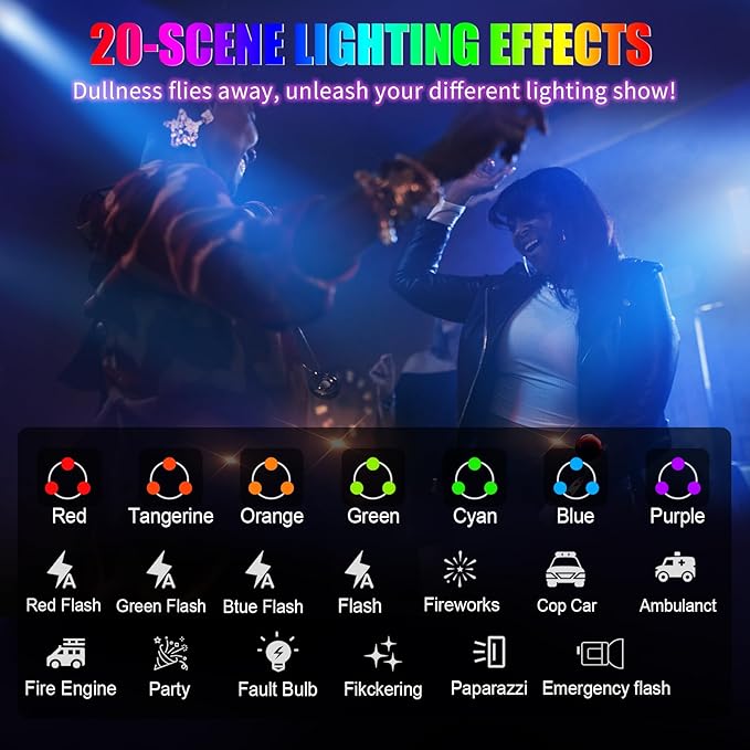108 RGB Video Light, 2200mAh Camera Light with 3CCT/ 360° Full Color/20 Lighting Effects, 2500-6500K LED Selfie Light for iPhone-CRI 97+, Portable Phone Light for Party, Photography, Streaming (White)