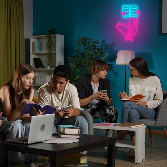 Read Books Neon Sign for Wall Decor Reading Neon Light for Study Room Cave | Dimmable Led Neon,Teen Birthday Reading Gifts,5V USB Powered,Bookstore Bedroom Decor, Classroom Library Wall Art,16.9*9.8in