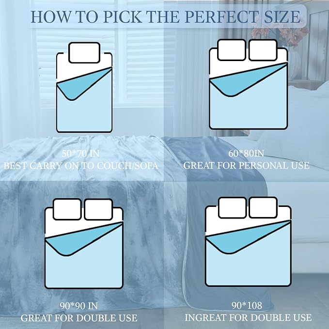 Cooling Blanket Queen Size, 90"x90" Cooling Blankets for Hot Sleepers, Cold Blanket Thin Lightweight Breathable Soft for Couch Bed, Lightweight Blanket Keep Cool for Night Sweats