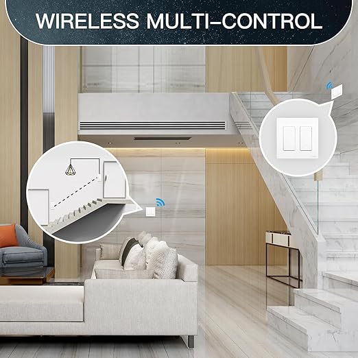MoesGo 2nd Gen WiFi Smart Light Switch, Smart Wall Switch 2.4GHz WiFi, Neutral Wire Required,Smart Life APP Remote Control, Compatible with Alexa/Google Home, No Hub Needed, White 2-Gang