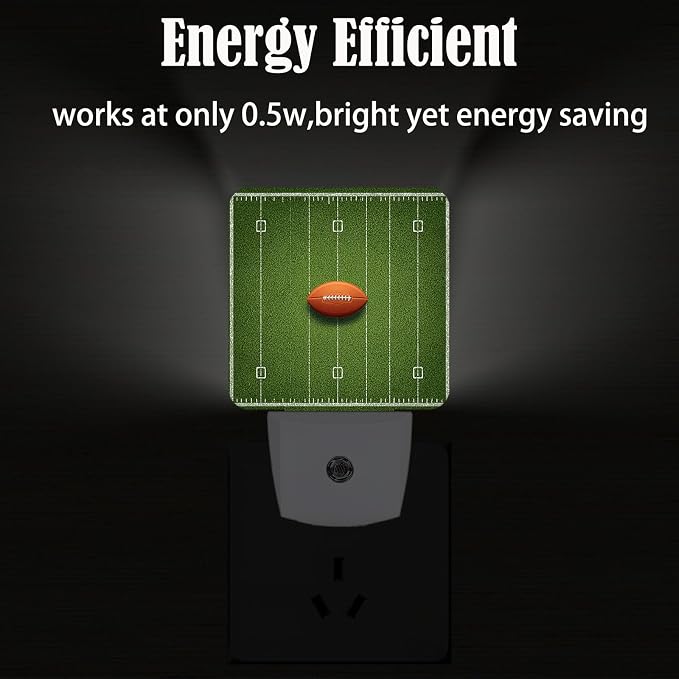 American Football Night Light,Plug-in Nightlights Auto Sensor Night Lamp Dusk-to-Dawn Lamp Home Decor for Nursery Children Girls Boys