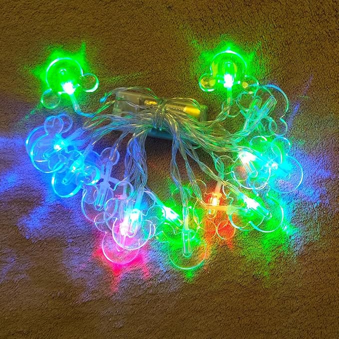 3m 20LEDs Decorative Cartoon Animal Mouse Night Mood Light Romantic Lamp for Home Indoor Bedroom Party Festival Décor (RGB Color Changing)