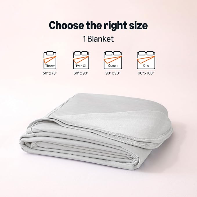 Amazon Basics Cooling Blanket for Hot Sleepers, Reversible Lightweight Thin Throw Blanket for Bed, Couch and Sofa, Twin XL (60" x 90"), Gray
