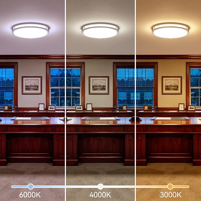 LED Ceiling Light with Remote 2 Pack 13 Inch Flush Mount Ceiling Light Fixture, 24W 3000K-6000K Adjustable Color Temperature, Dimmable Lighting Fixtures for Kitchen Bedroom Living Room Hallway