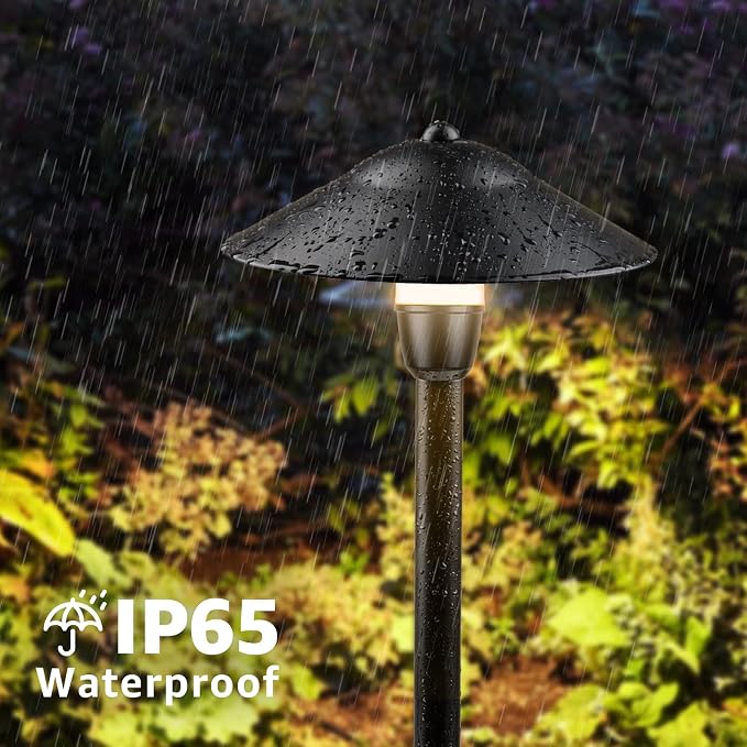SUNVIE 3W Low Voltage Pathway Lights, 3000K Classic LED Aluminum 2-Pack | LED Landscape Path Lights, 12-24V AC/DC, IP65 Waterproof, 30in ETL Listed Wire, with Connectors, for Yard Garden Walkway