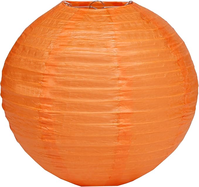 Pack Of 3 Round Paper Lanterns Lamp Wedding Birthday Party Decoration (Orange, 16"/40CM)