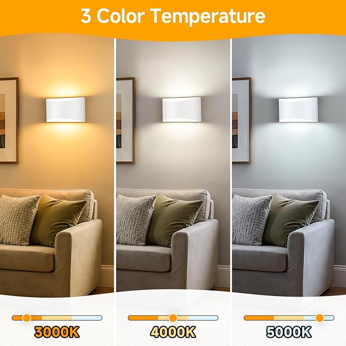 Battery Operated Wall Sconce Set of 2, Rechargeable Wall Lights | White Wireless Wall Mount Lights 3000K Bulbs, Touch & Remote Control, Clear Glass, Cordless Dimmable Indoor Lamp for Bedroom
