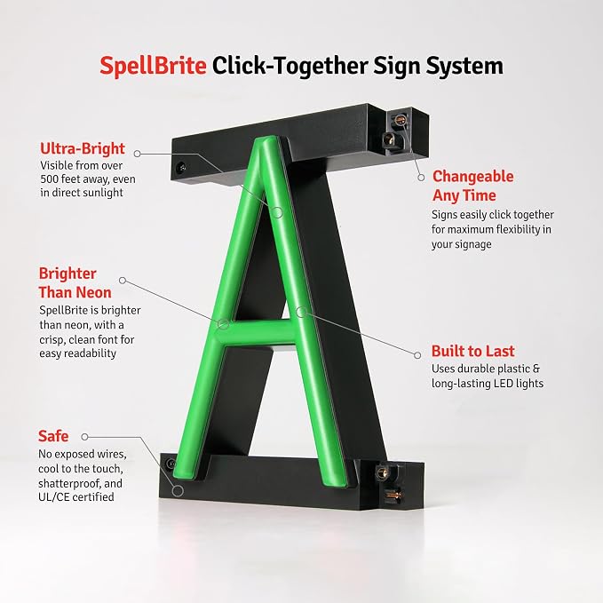 LED Neon HOTEL Sign for Business - Green, 20" x 6" | Ultra-Bright Click-Together Signage for Hotels & Motels, with Visibility from 500 ft - 8 Animations, 6 Brightness Options