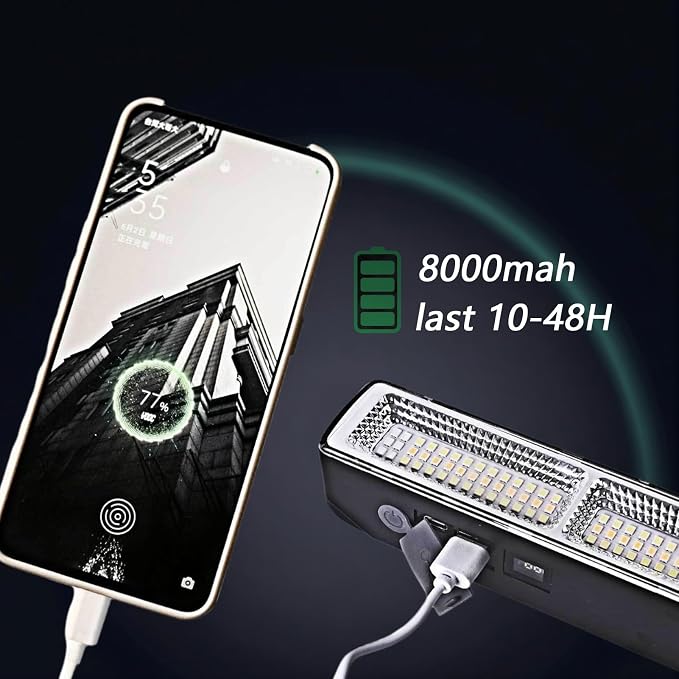 Magnetic Led Light Bar 8000mah 16.14in Super Bright,Reachageable Utility Work Light Tube Use for Car Hood,Truck,Mechanics Repairs,Tent(1 Pack)