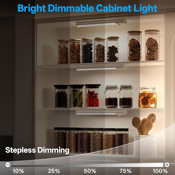 Under Cabinet Lighting with Charging Station,Battery Operated 6Pack | 8inch Motion Sensor Light Indoor,3color Dimmable Closet Light Rechargeable Wireless,Under Counter Lights for Kitchen,Stairs